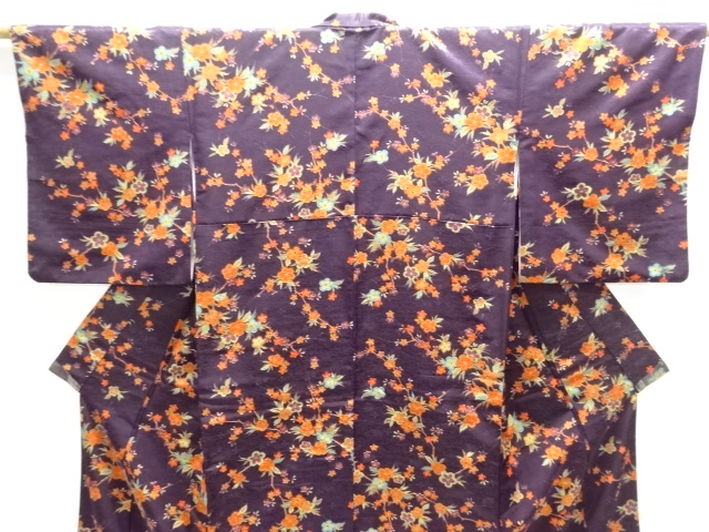  枝梅模様小紋着物